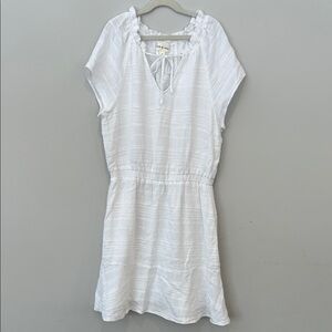 Anthropologie Cloth & Stone Tie-Neck Blouson Mini Dress.